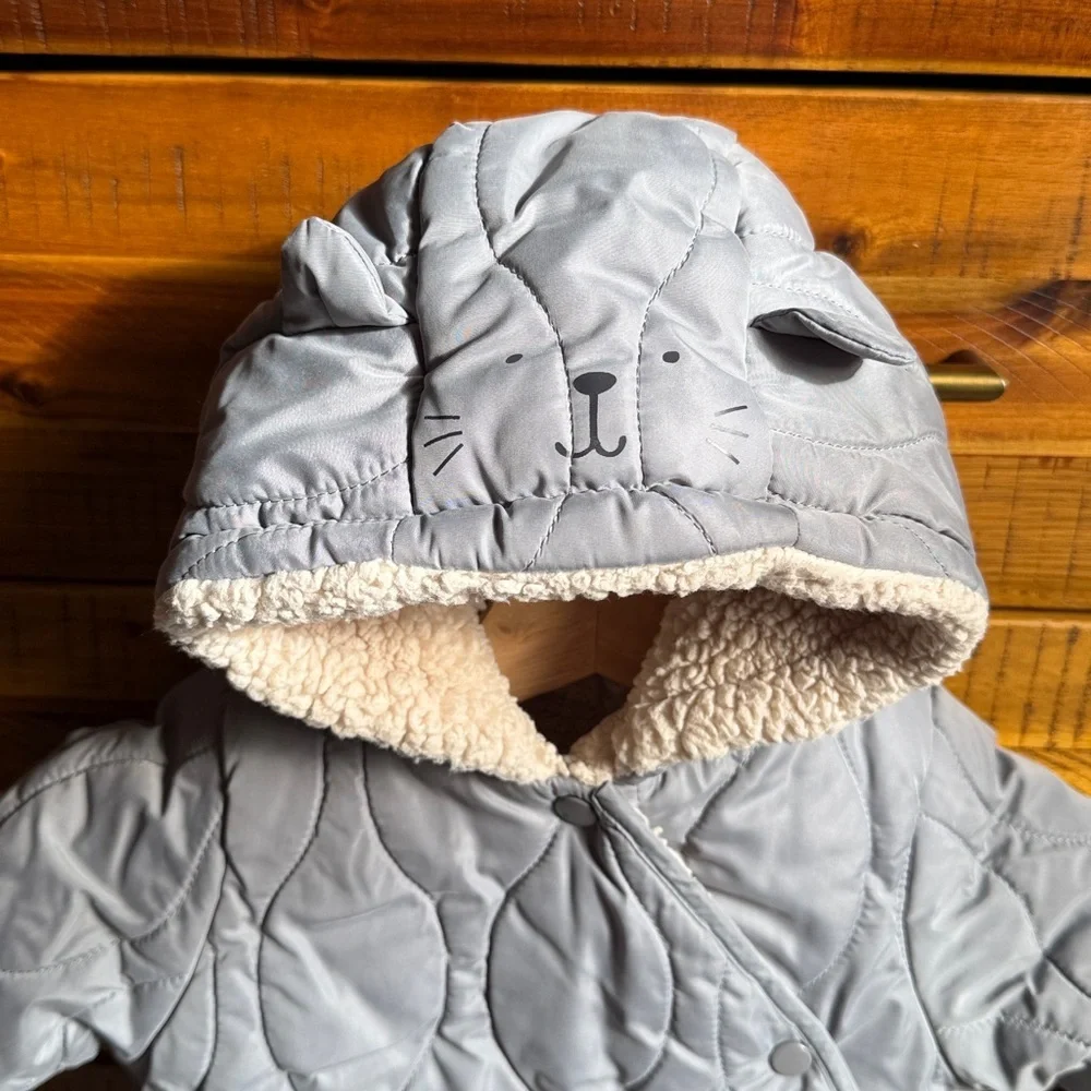 Zara Baby Cozy Gray Quilted Kids One Piece